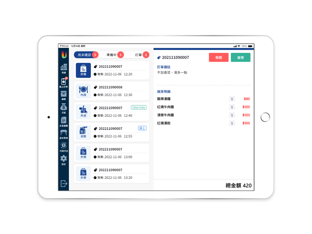 Ushow Pad 5 餐飲POS系統比較2025全攻略:5大餐飲POS系統評比一次看! - 5